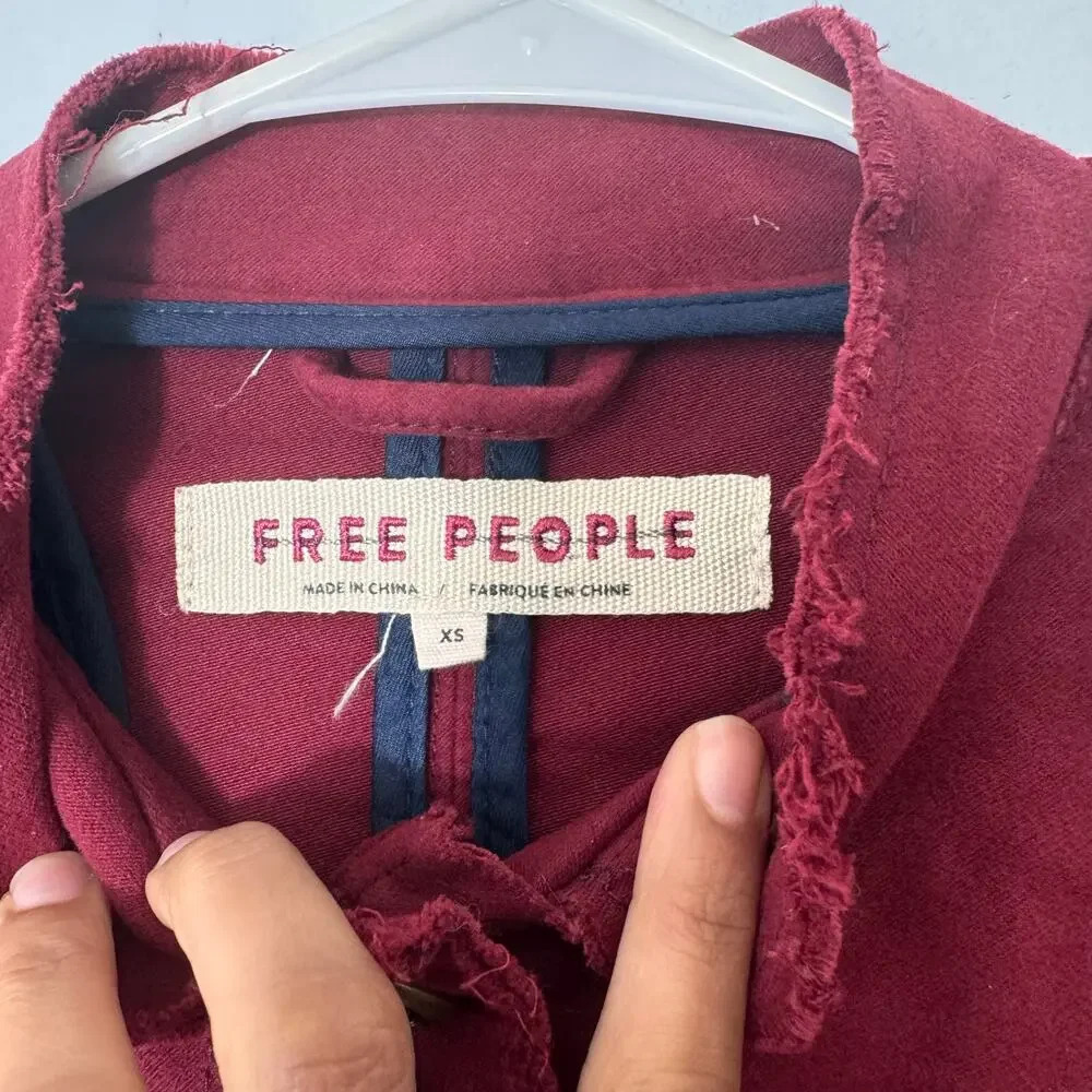 Free people Red Ella women’s utility‎ Jacket military style size XS - Picture 5 of 12